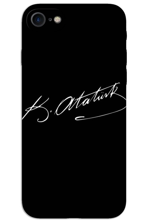 iPhone SE 2020 / 2022 Kılıf HD Desen Baskılı Arka Kapak - Atatürk İmza