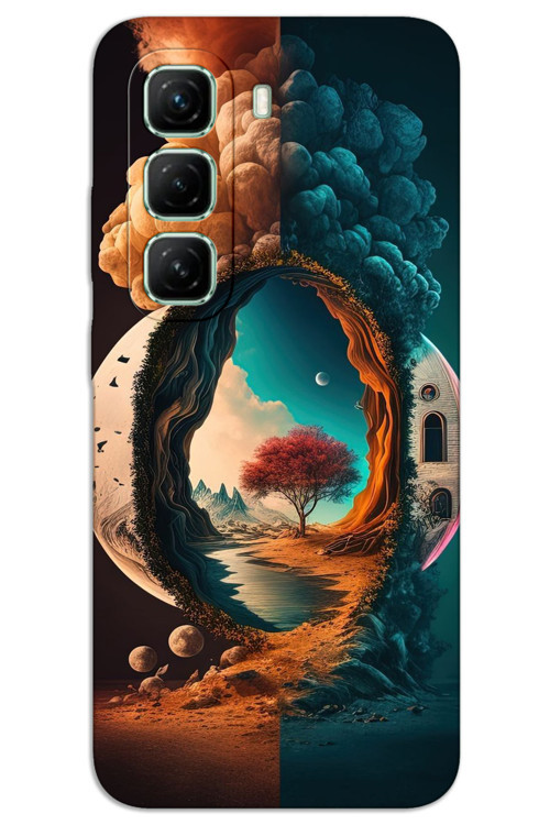 İnfinix Hot 50 5G Kılıf HD Desen Baskılı Arka Kapak - Aydan Gece