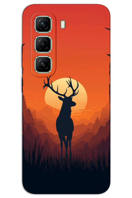 İnfinix Hot 50 5G Kılıf HD Desen Baskılı Arka Kapak - Geyik