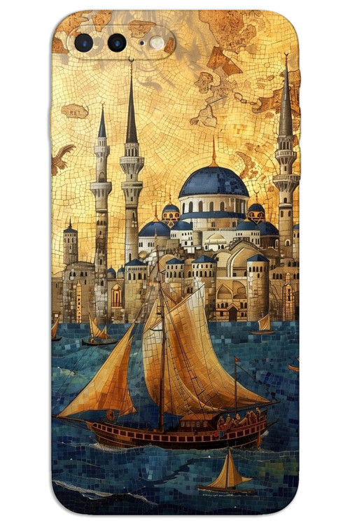 iPhone 7 Plus Kılıf HD Desen Baskılı Arka Kapak - Yelkenli Süleymaniye