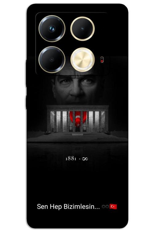 İnfinix Note 40 Pro Plus 5G Kılıf HD Desen Baskılı Arka Kapak - Atatürk Bizimlesin