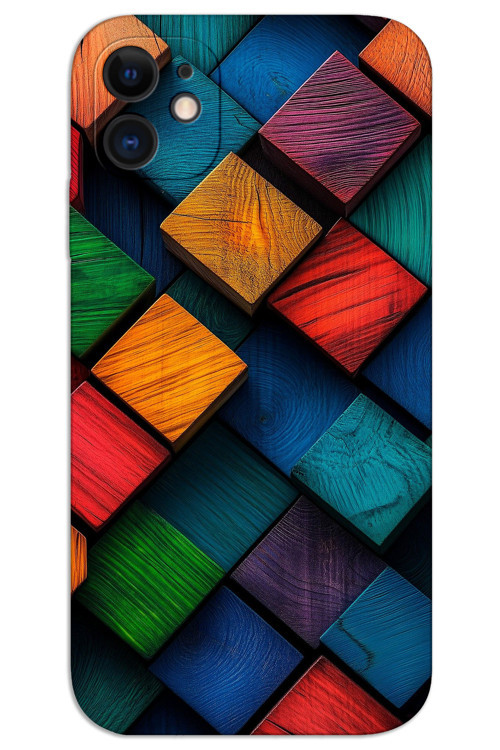 iPhone 11 Kılıf HD Desen Baskılı Arka Kapak - Kare Desen