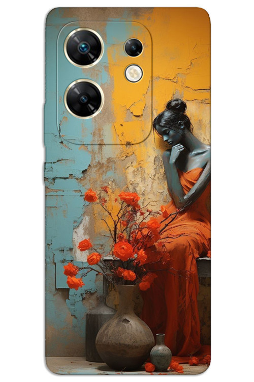 İnfinix Zero 30 4G Kılıf HD Desen Baskılı Arka Kapak - Yalnız Kadın