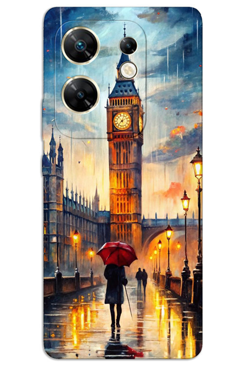 İnfinix Zero 30 4G Kılıf HD Desen Baskılı Arka Kapak - Saat Kulesi