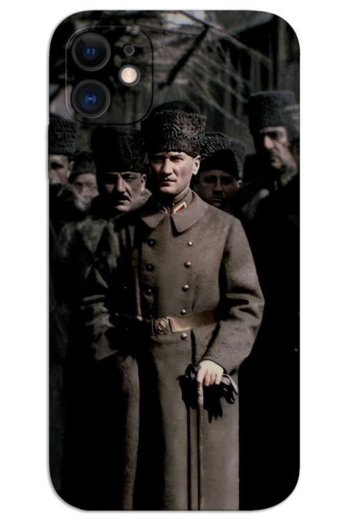 iPhone 11 Kılıf HD Desen Baskılı Arka Kapak - Atatürk Kalpak