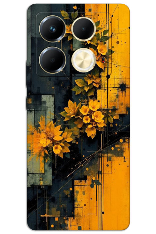 İnfinix Note 40 Pro Plus 5G Kılıf HD Desen Baskılı Arka Kapak - Sarı Çiçekler