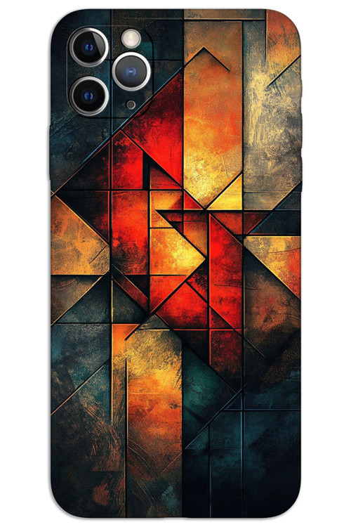 iPhone 11 Pro Max Kılıf HD Desen Baskılı Arka Kapak - Sıcak Renkler