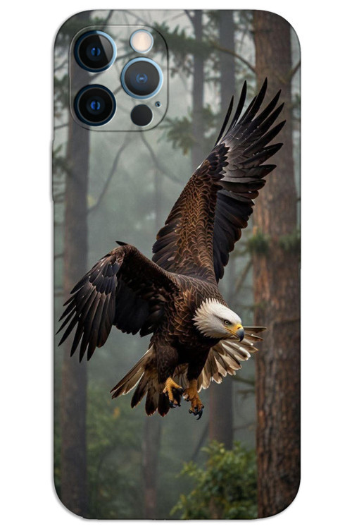 iPhone 12 Pro Max Kılıf HD Desen Baskılı Arka Kapak - Kartal