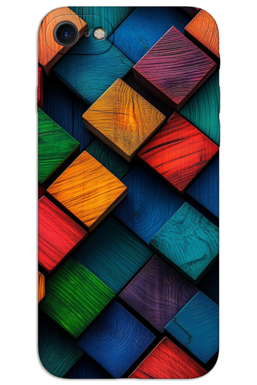 iPhone 7 Kılıf HD Desen Baskılı Arka Kapak - Kare Desen
