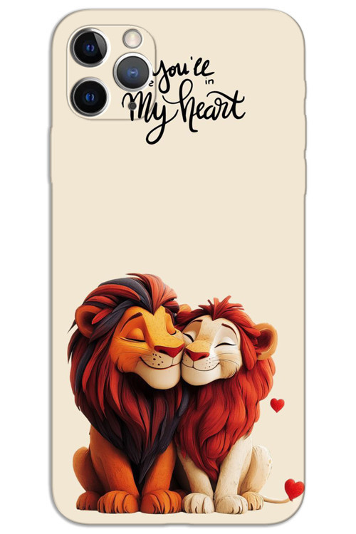 iPhone 11 Pro Max Kılıf HD Desen Baskılı Arka Kapak - Aslan Kral