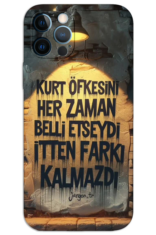 iPhone 12 Pro Kılıf HD Desen Baskılı Arka Kapak - Kurt Öfkesi