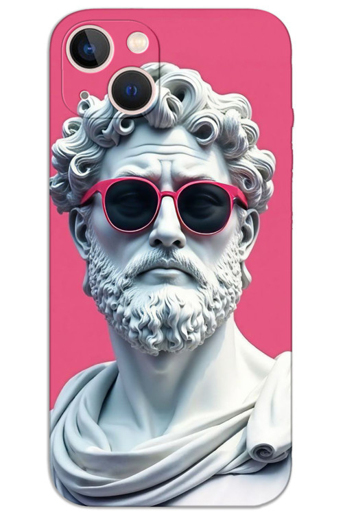 iPhone 14 Kılıf HD Desen Baskılı Arka Kapak - Heykel