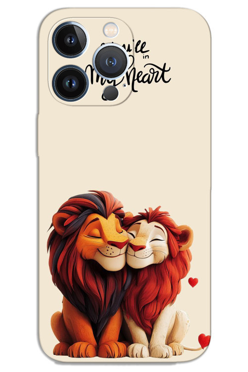 iPhone 13 Pro Max Kılıf HD Desen Baskılı Arka Kapak - Aslan Kral