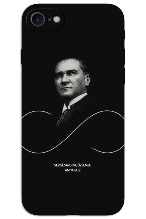 iPhone 7 Kılıf HD Desen Baskılı Arka Kapak - Atatürk Sonsuzluk