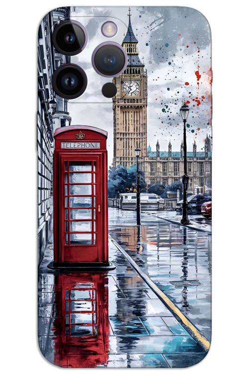 iPhone 14 Pro Kılıf HD Desen Baskılı Arka Kapak - London
