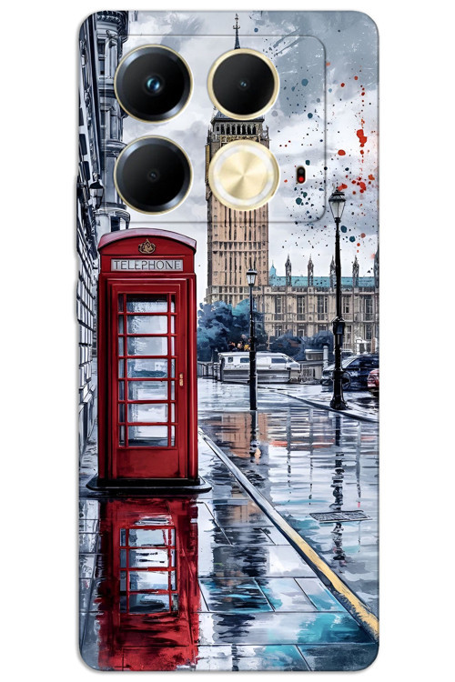İnfinix Note 40 Pro Plus 5G Kılıf HD Desen Baskılı Arka Kapak - London