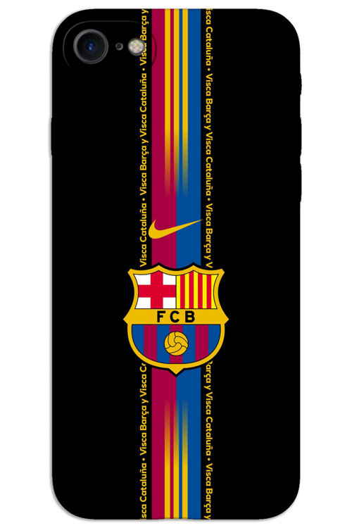 iPhone SE 2020 / 2022 Kılıf HD Desen Baskılı Arka Kapak - Barça