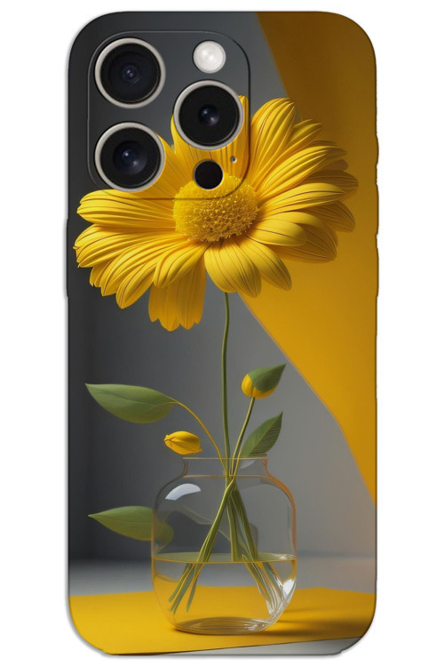iPhone 15 Pro Max Kılıf HD Desen Baskılı Arka Kapak - Fanus Çiçek