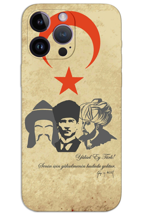 iPhone 14 Pro Kılıf HD Desen Baskılı Arka Kapak - Yüksel Ey Türk