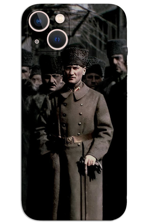 iPhone 13 Kılıf HD Desen Baskılı Arka Kapak - Atatürk Kalpak