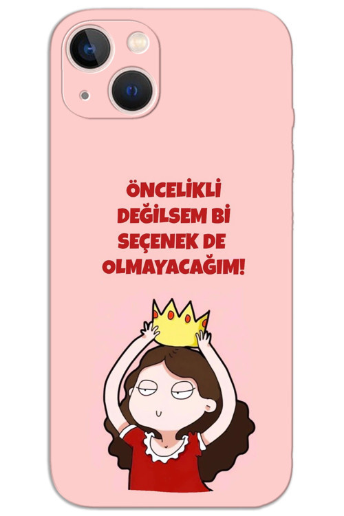 iPhone 14 Kılıf HD Desen Baskılı Arka Kapak - Seçenek Değilim