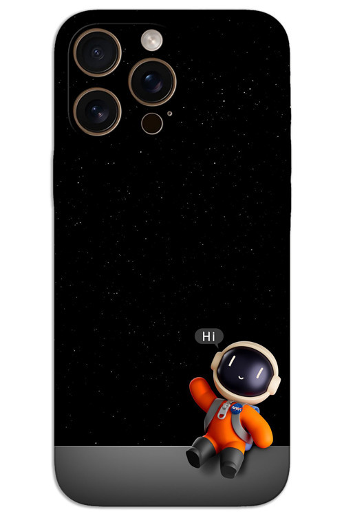 iPhone 16 Pro Max Kılıf HD Desen Baskılı Arka Kapak - Astronot Hi