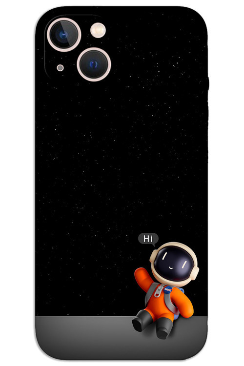 iPhone 13 Kılıf HD Desen Baskılı Arka Kapak - Astronot Hi