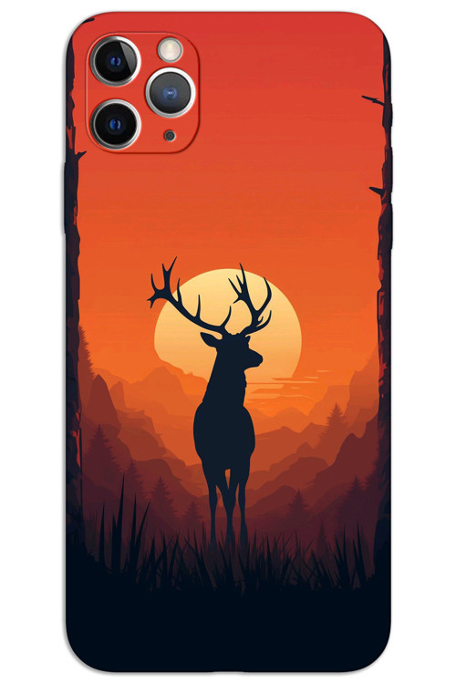 iPhone 11 Pro Kılıf HD Desen Baskılı Arka Kapak - Geyik