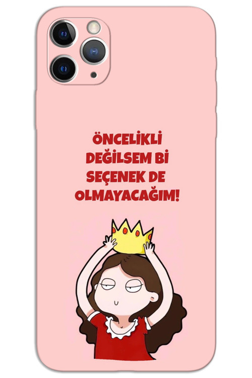 iPhone 11 Pro Max Kılıf HD Desen Baskılı Arka Kapak - Seçenek Değilim