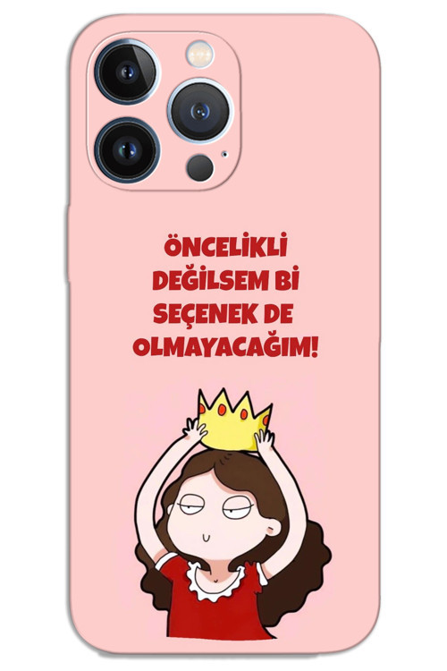 iPhone 13 Pro Max Kılıf HD Desen Baskılı Arka Kapak - Seçenek Değilim