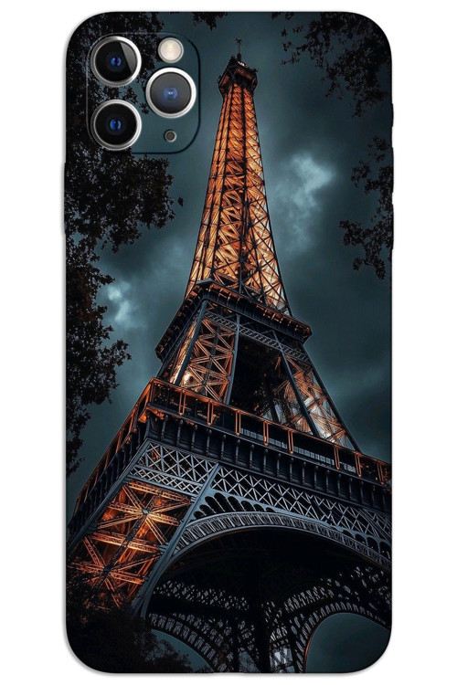 iPhone 11 Pro Max Kılıf HD Desen Baskılı Arka Kapak - Eyfel Kulesi