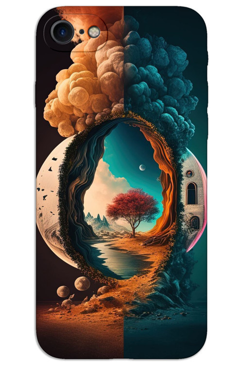 iPhone 16E Kılıf HD Desen Baskılı Arka Kapak - Aydan Gece