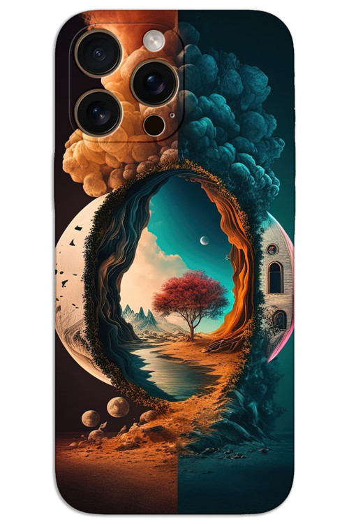 iPhone 16 Pro Kılıf HD Desen Baskılı Arka Kapak - Aydan Gece