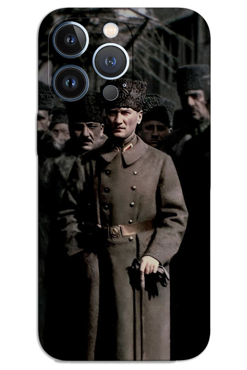iPhone 13 Pro Kılıf HD Desen Baskılı Arka Kapak - Atatürk Kalpak