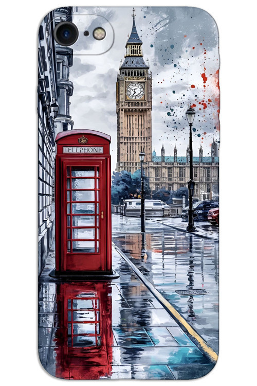iPhone 7 Kılıf HD Desen Baskılı Arka Kapak - London