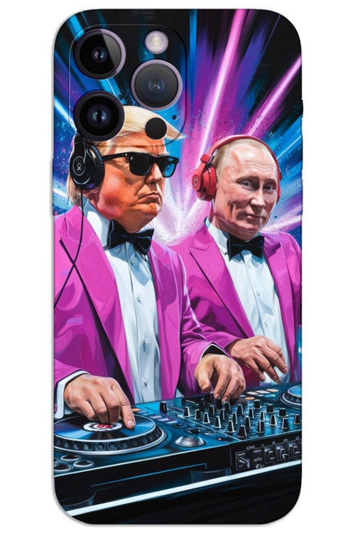 iPhone 14 Pro Max Kılıf HD Desen Baskılı Arka Kapak - DJ Trump Putin