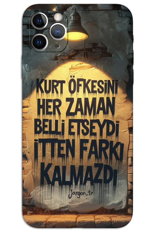 iPhone 11 Pro Kılıf HD Desen Baskılı Arka Kapak - Kurt Öfkesi