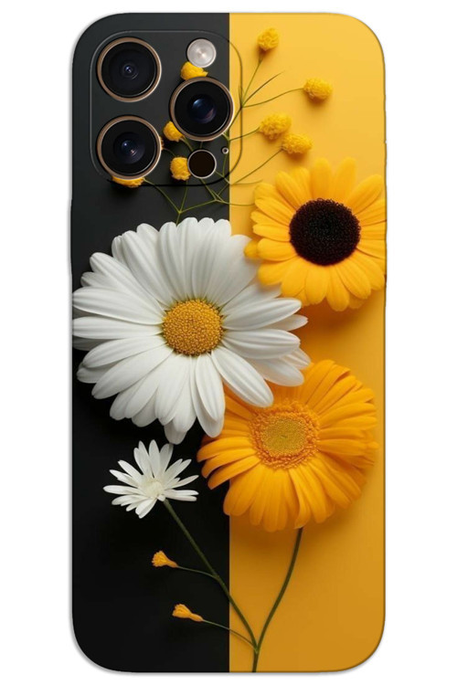 iPhone 16 Pro Kılıf HD Desen Baskılı Arka Kapak - Papatya