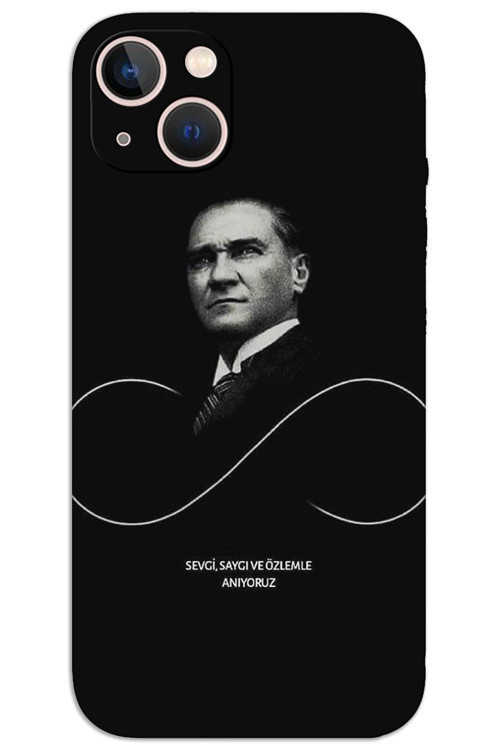 iPhone 15 Kılıf HD Desen Baskılı Arka Kapak - Atatürk Sonsuzluk