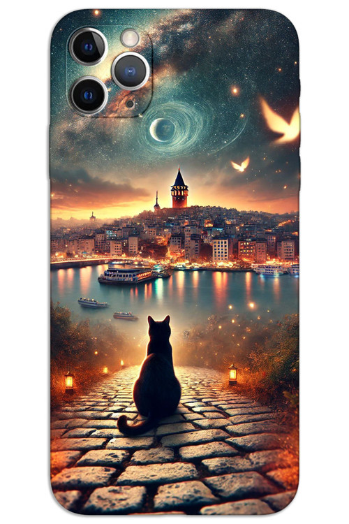 iPhone 11 Pro Kılıf HD Desen Baskılı Arka Kapak - Kedi Galata