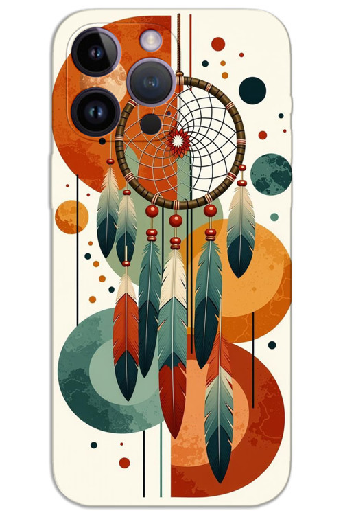 iPhone 14 Pro Kılıf HD Desen Baskılı Arka Kapak - Mandala