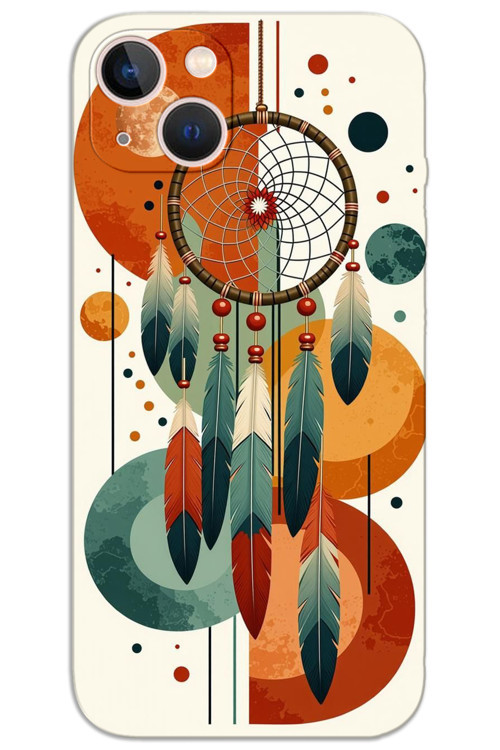 iPhone 15 Plus Kılıf HD Desen Baskılı Arka Kapak - Mandala