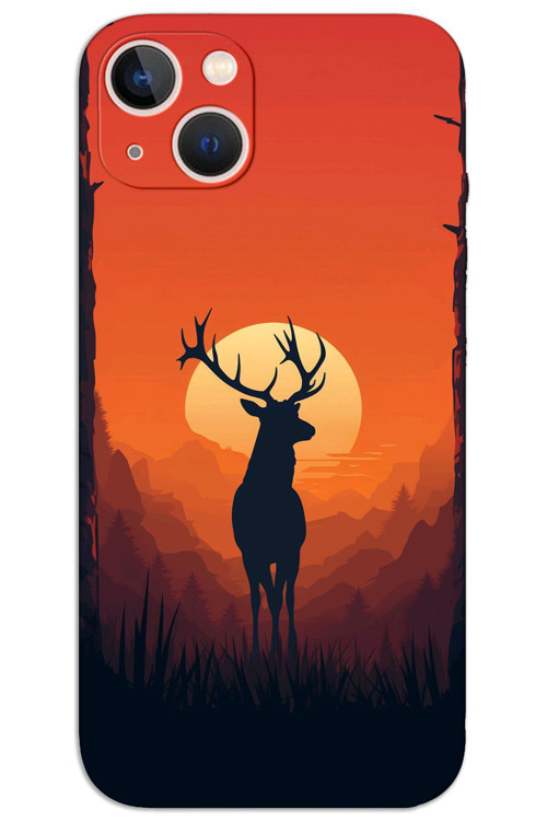 iPhone 15 Plus Kılıf HD Desen Baskılı Arka Kapak - Geyik