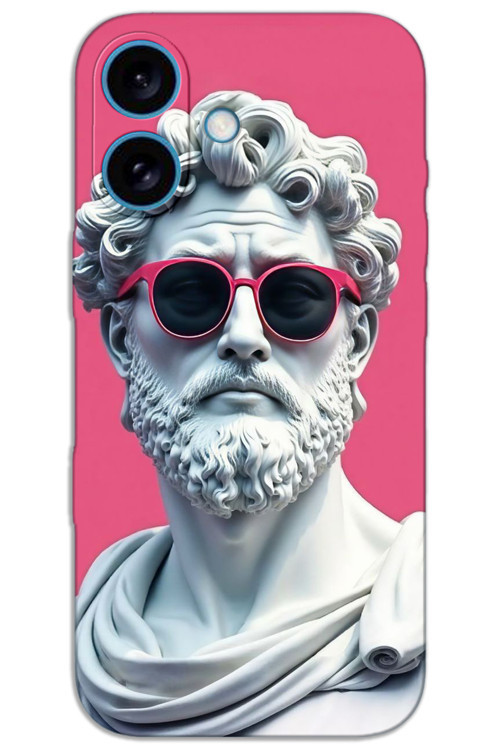 iPhone 16 Plus Kılıf HD Desen Baskılı Arka Kapak - Heykel