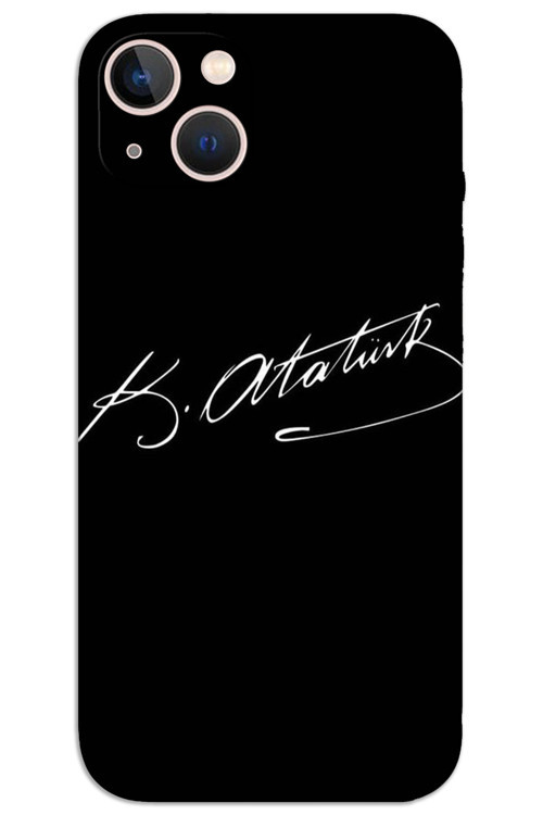 iPhone 15 Plus Kılıf HD Desen Baskılı Arka Kapak - Atatürk İmza