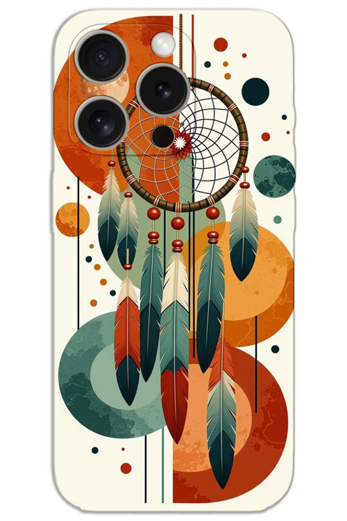 iPhone 15 Pro Max Kılıf HD Desen Baskılı Arka Kapak - Mandala