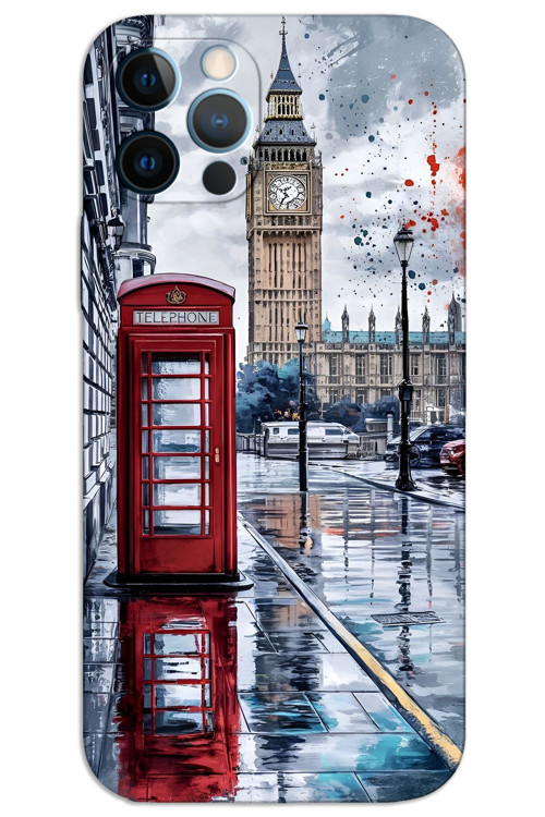 iPhone 12 Pro Max Kılıf HD Desen Baskılı Arka Kapak - London