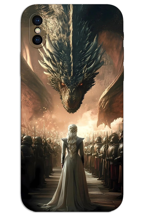 iPhone X / XS Kılıf HD Desen Baskılı Arka Kapak - Dragons
