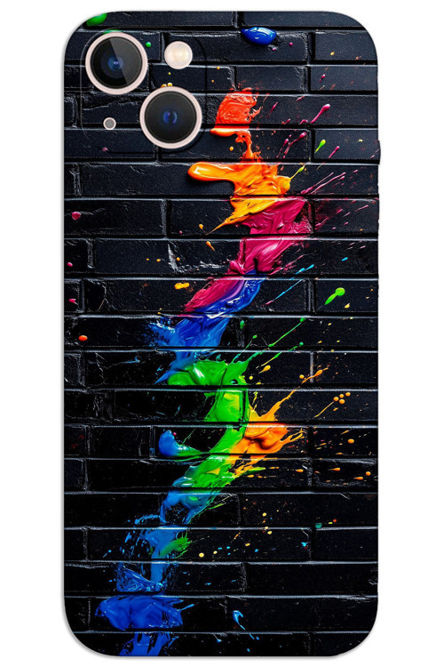 iPhone 14 Kılıf HD Desen Baskılı Arka Kapak - Fırça Darbesi