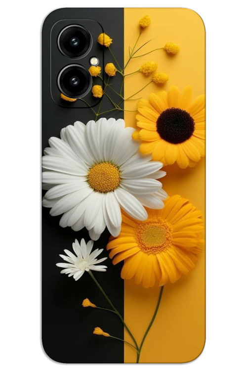 Omix X5 Kılıf HD Desen Baskılı Arka Kapak - Papatya